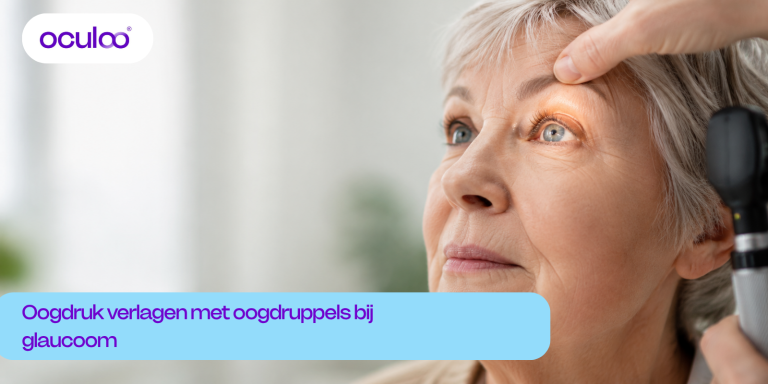 Oogonderzoek bij oudere vrouw voor controle op glaucoom