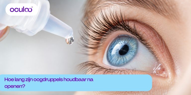 Blauw oog krijgt oogdruppels tegen jeukende ogen door hooikoorts